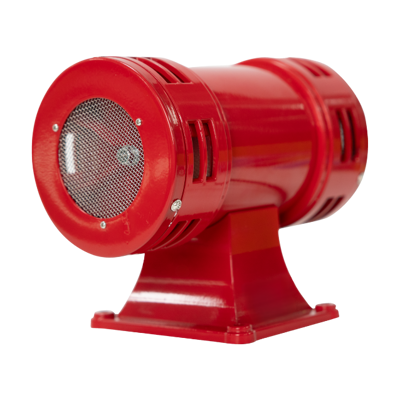 A Sirene R140D é uma sirene pneumática motorizada robusta, com motor de 400 W e proteção IP44. Esta sirene turbinada é a opção ideal para ambientes industriais e comerciais, proporcionando sinalizações claras e audíveis, otimizando a comunicação de horários para os colaboradores.