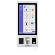 Quiosque de Pagamentos TP2 16:9, 2K, 32" Touch PCAP, PC core i5, ROM 128GB SSD, RAM 8GB , Windows 11 PRO. Impressora 80mm + NFC + QRcode + Terminal de Pagamento certificado NewNote. Fixação em parede.