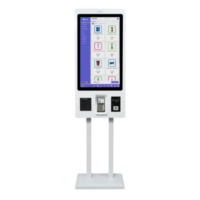 Quiosque de Pagamentos TP2 16:9, 2K, 32" Touch PCAP, PC core i5, ROM 128GB SSD, RAM 8GB , Windows 11 PRO. Impressora 80mm + NFC + QRcode + Terminal de Pagamento certificado NewNote. Fixação em parede.